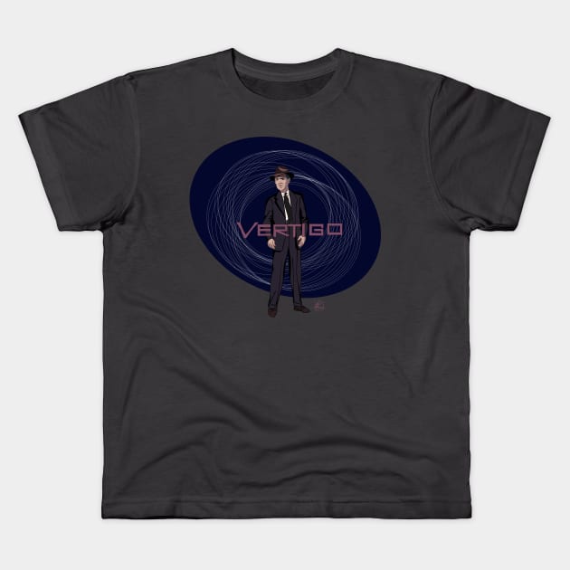 Jimmy Stewart In Vertigo Kids T-Shirt by Art_byKay